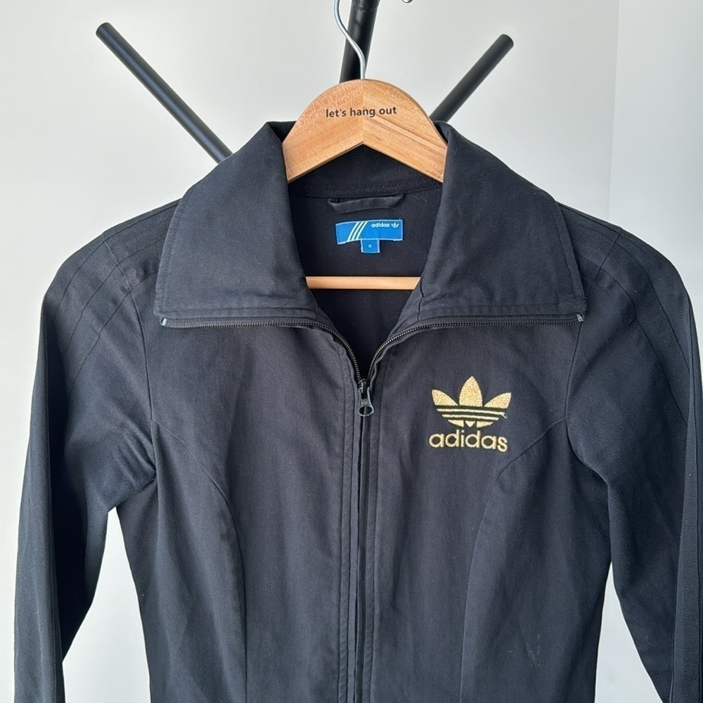 ADIDAS Full Length Jacket | Black/Gold | Women’s Small | Fitted - Picture 3 of 11